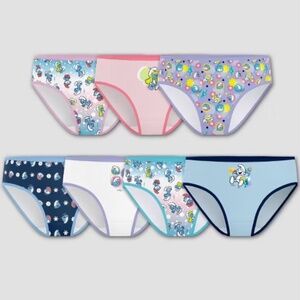 Girls' Smurfs 7pk Underwear - Cotton Briefs with Full Waistband Elastic - Size 4